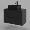 Тумба с раковиной Orange Line Li-80TubMDF+B02-460MB черная матовая, 80.5 см фото 3
