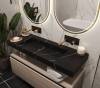 Раковина-столешница Armadi Art Flat 859-120-NM моноблок Nero Marquina 1210x452x80