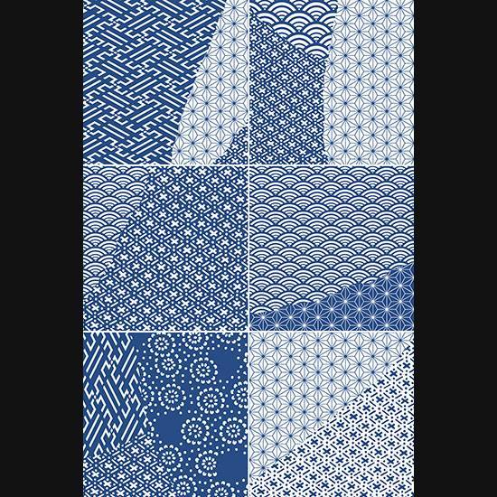 Керамогранит Fioranese Kintsugi KTJX206 20 Japan Mix Blue lucido 20.13x20.13
