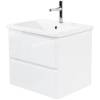 Тумба под раковину Belbagno Albano-Cer ALBANO-CER-600-2C-SO-BL 57x44x50 Bianco Lucido подвесная с двумя выкатными ящиками фото 2