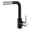 Смеситель для кухни Paulmark Kassel Ka214311-BLM с выдвижным изливом, черный