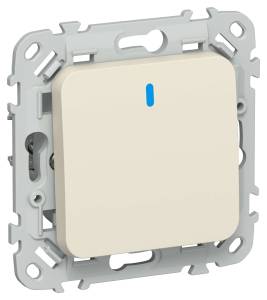 Выключатель 1-клавишный проходной IEK Flite FI-V12-1-10-1-K86 сливочный