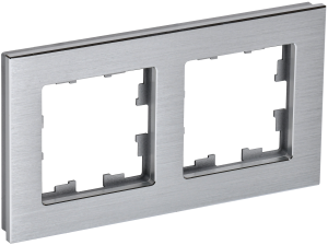Рамка 2-постовая IEK Brite BR-M22-M-K47 алюминий