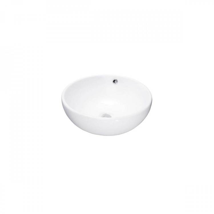 Раковина накладная Bravat Circle C22283W-ENG белая круглая 435x170мм