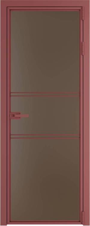 Межкомнатная дверь Profil Doors 2 AX цвет профиля Красный антрацит, стекло безопасное 6 мм монохром гляссе 700x2000