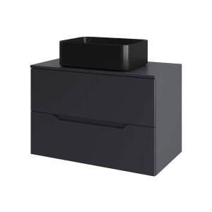 Тумба с раковиной Orange Line Li-70TugMDF+B02-460MB графит матовый, 70 см