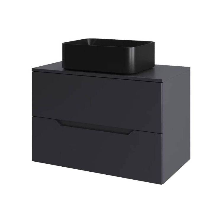 Тумба с раковиной Orange Line Li-70TugMDF+B02-460MB графит матовый, 70 см