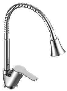 Смеситель для кухни Voda Wave WA519F с гибким изливом, хром