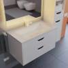 Тумба с раковиной Uperwood Modul 393020560 подвесная, матовая, белая, графит, 80 см фото 5