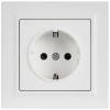 Розетка 1-местная с заземлением и шторками IEK Brite BR-R14-16-K91-F арктический белый фото 4