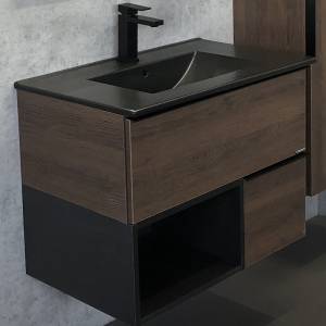 Тумба с раковиной Comforty Франкфурт-75 00-00000889 дуб шоколадно-коричневый