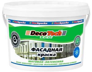 Краска DecoTech Eco Фасадная 3 кг