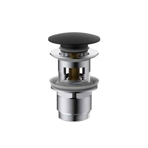 Донный клапан Vincea DPU-1B01MB клик-клак G1 1/4, с переливом, черный