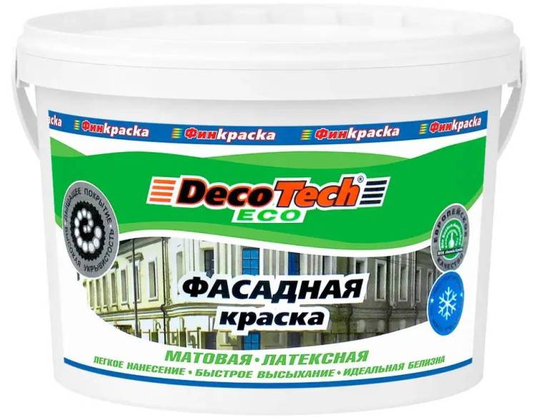 Краска DecoTech Eco Фасадная 3 кг