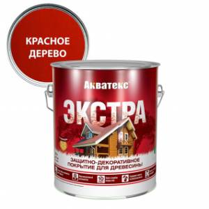 Защитно-декоративное покрытие для древесины Акватекс Экстра алкидное полуглянцевое красное дерево 2.7 л