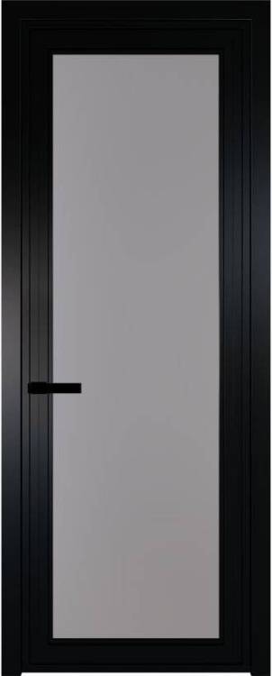 Межкомнатная дверь Profil Doors 1 AGP цвет профиля Черный, стекло безопасное 6 мм монохром серый 600x2000