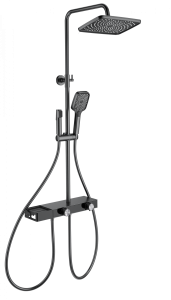 Душевая стойка Wonzon & Woghand WW-B4161-BGG с термостатом, темный графит