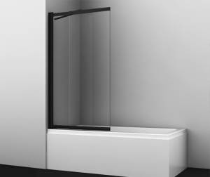 Шторка на ванну Wasserkraft Dill 61S02-100 WS Fixed профиль черный, стекло прозрачное, 100x140