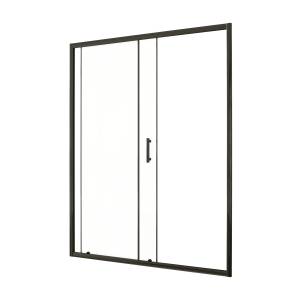 Душевая дверь в нишу Taliente TA-140-1CB профиль черный, стекло прозрачное, 140x195