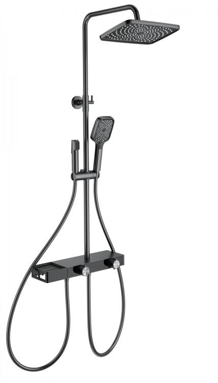 Душевая стойка Wonzon & Woghand WW-B4161-BGG с термостатом, темный графит