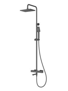 Душевая стойка Cezares SLIDER-CVD-NOP с тропическим душем и поворотным изливом, черный матовый