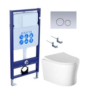 Комплект Aquatek Ника SET AQUATEK НИКА-019 4в1 кнопка хром матовый
