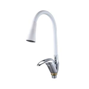 Смеситель для кухни Fashun A4403+A7356 с гибким изливом, хром, белый