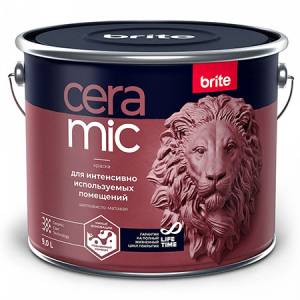 Краска для интенсивно используемых помещений Brite Ceramic шелковисто-матовая база A 9 л