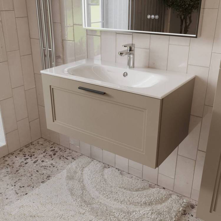 Тумба с раковиной Terminus Classik CLA10801200501O капучино , 80x38