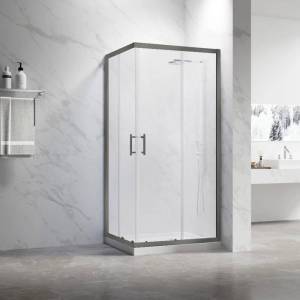 Душевой уголок Veconi Rovigo профиль оружейная сталь, стекло прозрачное, 100x90x190