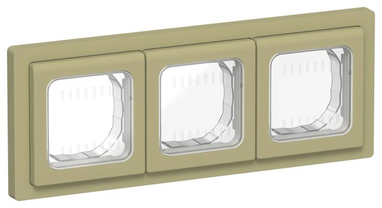 Рамка 3-постовая IEK Flite FI-M30-32-55-K26 оливковый