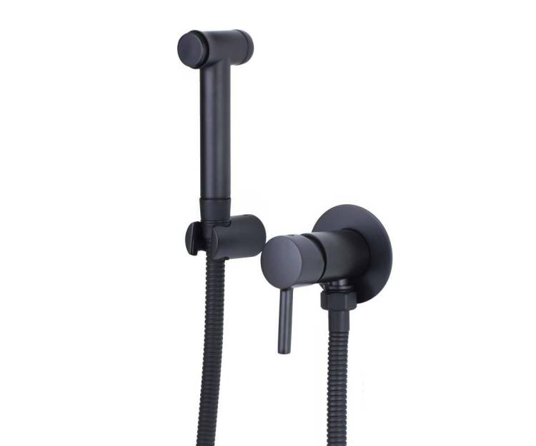 Гигиенический душ Bronze de Luxe Scandi 14512B со смесителем, черный матовый