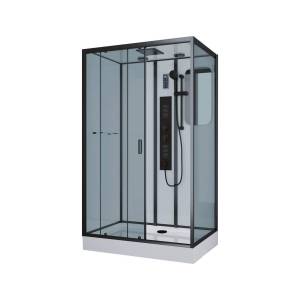 Душевая кабина Niagara Premium NG-6912-01GQL BLACK 120x80x210 левая, черная, с низким поддоном