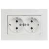 Розетка 2-местная с заземлением и шторками IEK Brite BR-R28-16-K01-F белый фото 4
