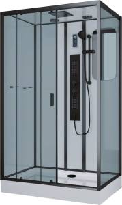 Душевая кабина Niagara Premium NG-6912-01GQL BLACK 120х80х210 левая, черная, с низким поддоном