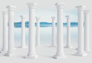 3D Фотообои Artegrafico «Абстракция с колоннами» ABS-029 акварель