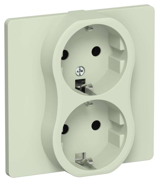 Розетка 2-местная с заземлением IEK Flite FI-R21C-16-1-K92 панг