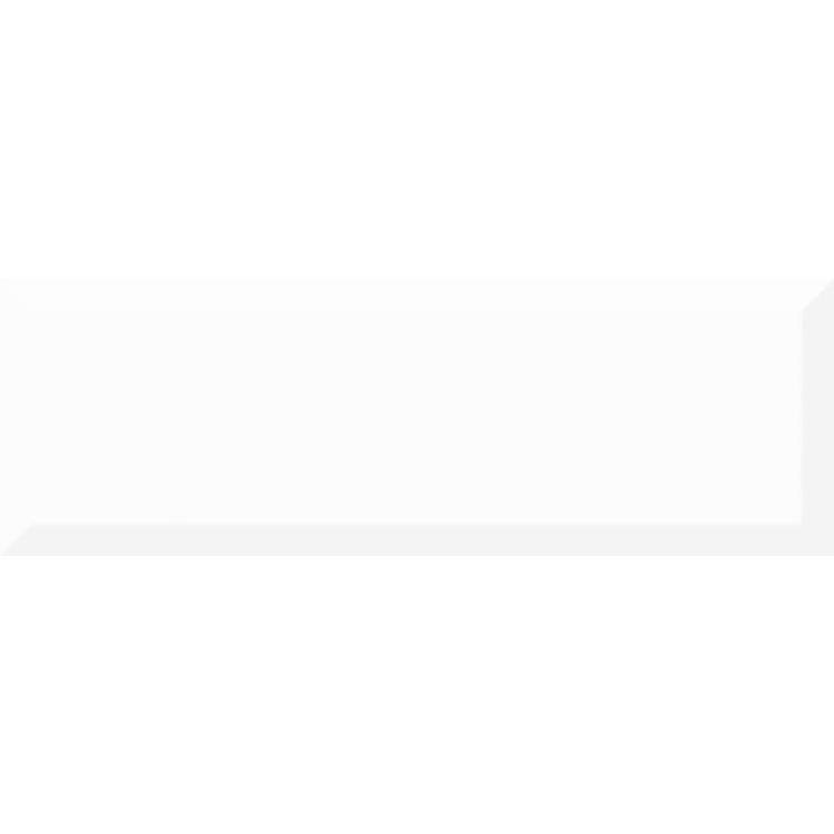 Керамическая плитка Absolut Keramika Monocolor Biselado Brillo Blanco 10x30