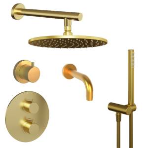 Душевой комплект Paini Cox 78PJSET36911THSHBATH на 3 потребителя, брашированное золото