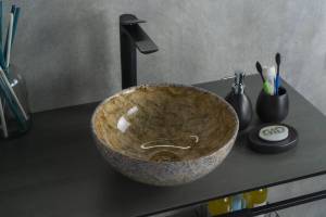 Раковина Gid Esfera Mnc489 54437 глянцевая, под камень, 32x32x14