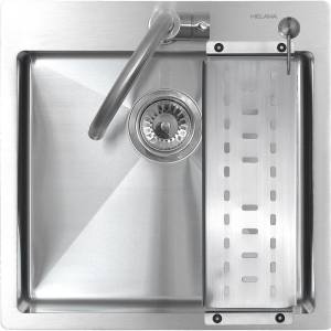 Мойка кухонная Melana ProfLine R5050H с дозатором и коландером, сатин