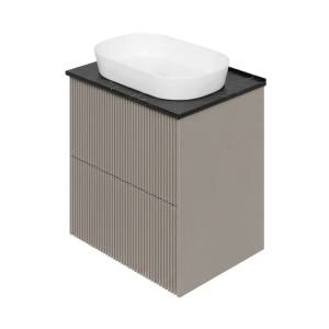 Тумба с раковиной La Fenice Terra Twin Cappuccino NFNC-01-TER-C-60-2-3-M-GB бежевая матовая, 60 см