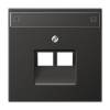 Накладка 2-ой наклонной телефонной/компьютерной розетки с полем для надписи Jung LS 990 антрацит AL2969-2NAUAAN