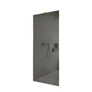 Душевая перегородка MaybahGlass MGD-271-3 79x195, стекло графит матовый 8 мм, профиль золото