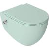 Унитаз подвесной Isvea Infinity 10NFS1005I-2T + 40KF0542I-S безободковый, с крышкой-сиденьем микролифт, с функцией биде, мятно-зеленый матовый
