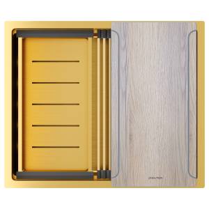 Мойка кухонная Paulmark Next-Multi Sink 54 Uni PM785445-BG Брашированное Золото, 54x45