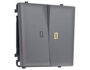 Комплект механизма 2-клавишного выключателя Ambrella Volt Sigma MS864010 платиново-серый мягкое касание