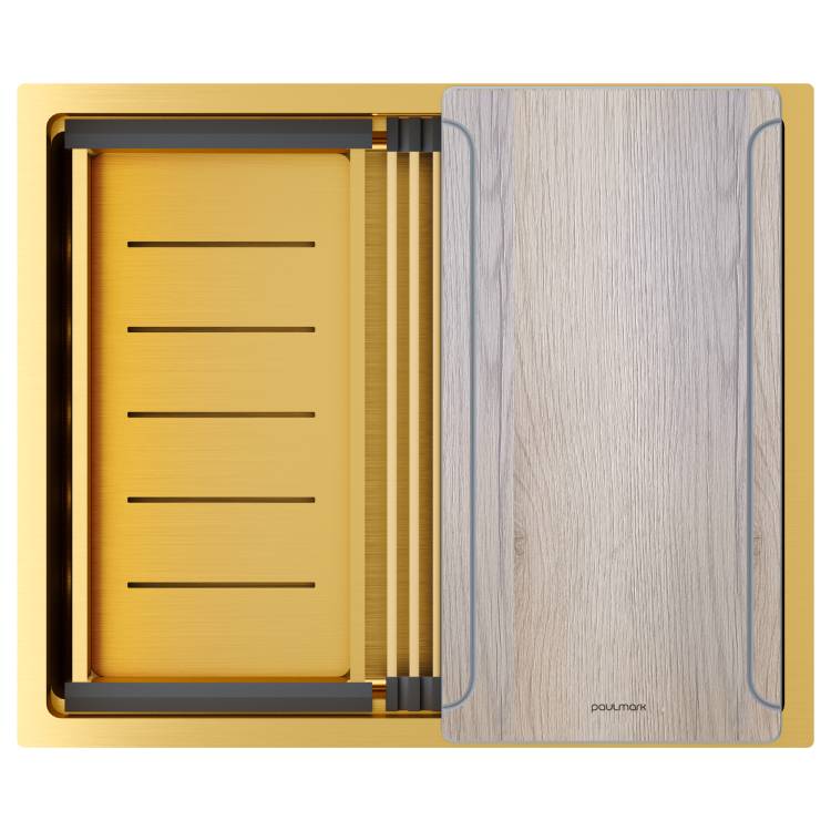 Мойка кухонная Paulmark Next-Multi Sink 54 Uni PM785445-BG Брашированное Золото, 54x45