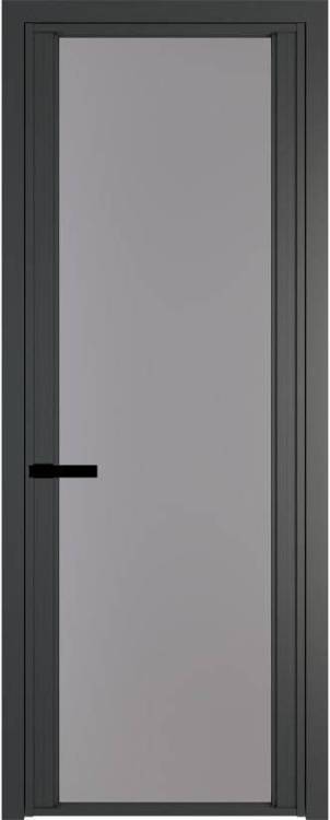 Межкомнатная дверь Profil Doors 2 AGP цвет профиля Серая ночь, стекло безопасное 6 мм монохром серый 800x2000