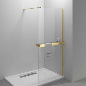 Душевая перегородка Vincea Walk-In HR VSW-4HR800CLG 800x2000, профиль брашированное золото, стекло прозрачное